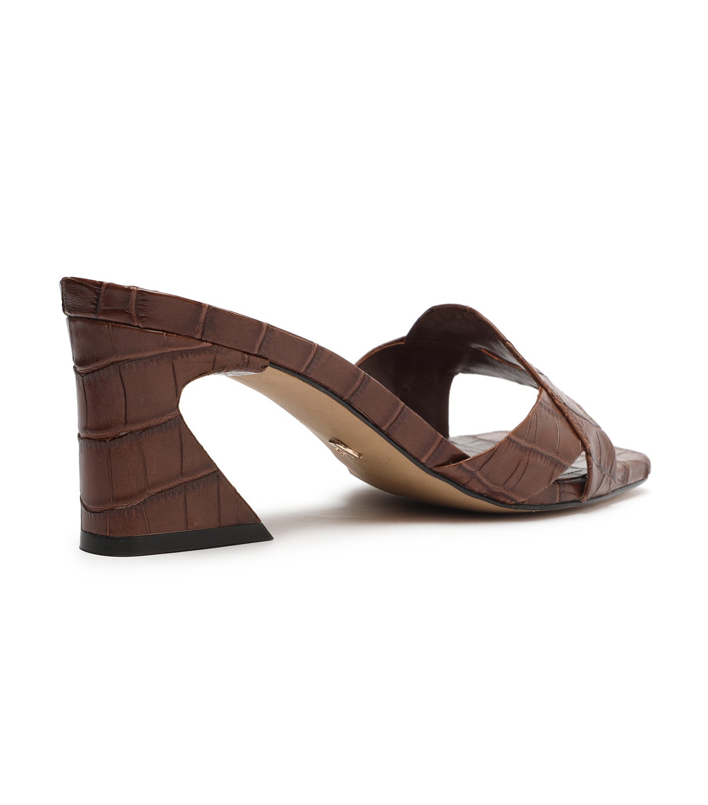 Square Toe Heeled Sandals Brown