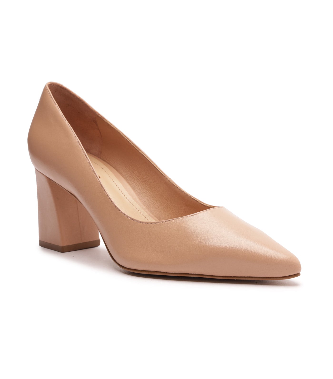 Nude pointed 2024 toe block heel