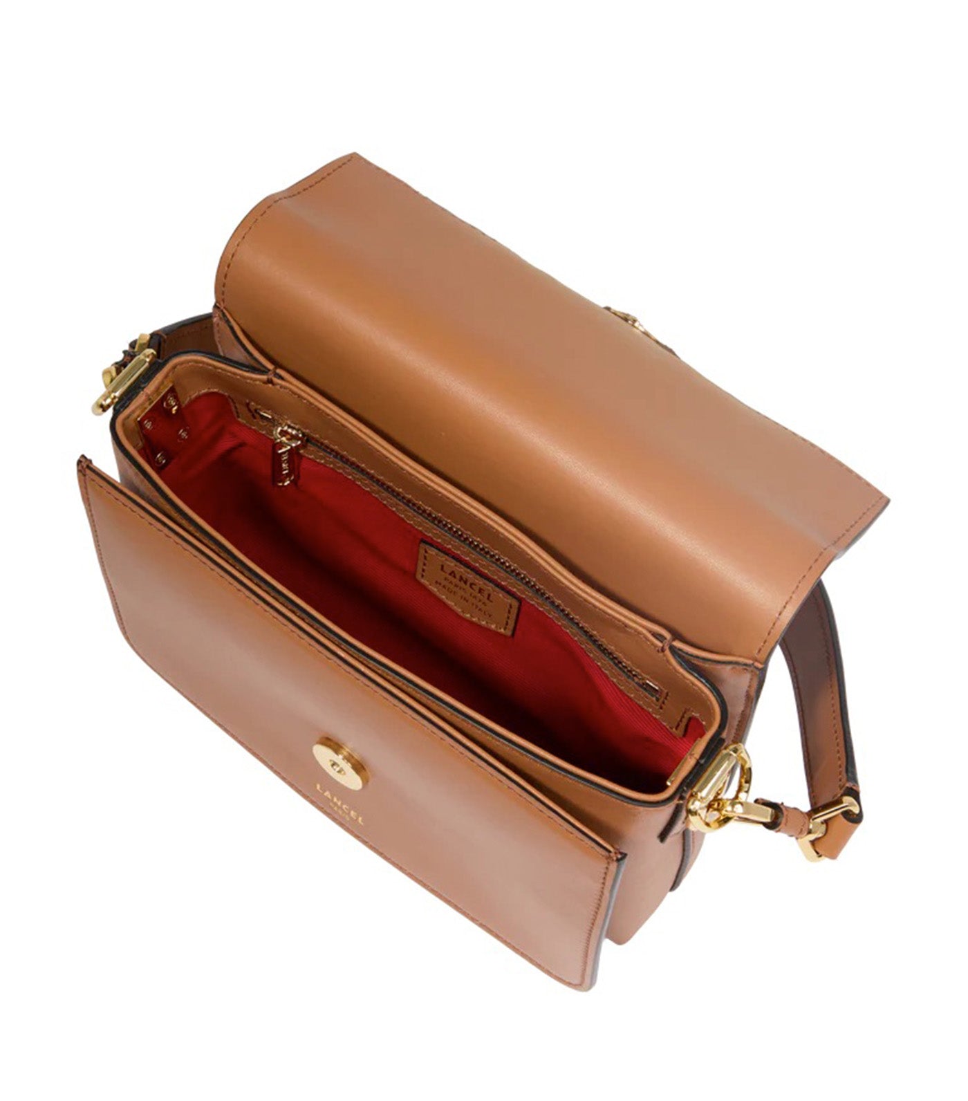 Lancel Angèle de Lancel S Flap Bag 20 Camel