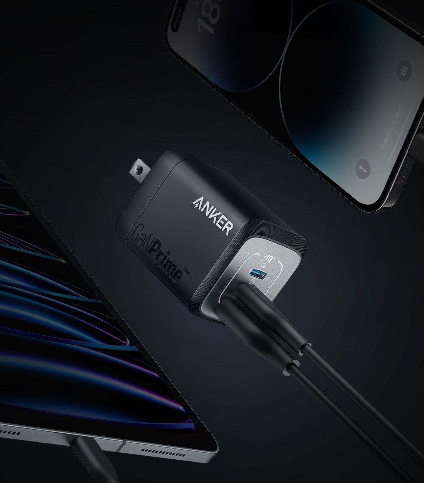 スマホアクセサリー Anker Prime Wall Charger 67W, 3ports,GaN Anker Prime Wall Charger (67W, 3 ports, GaN) | USB急速充電器