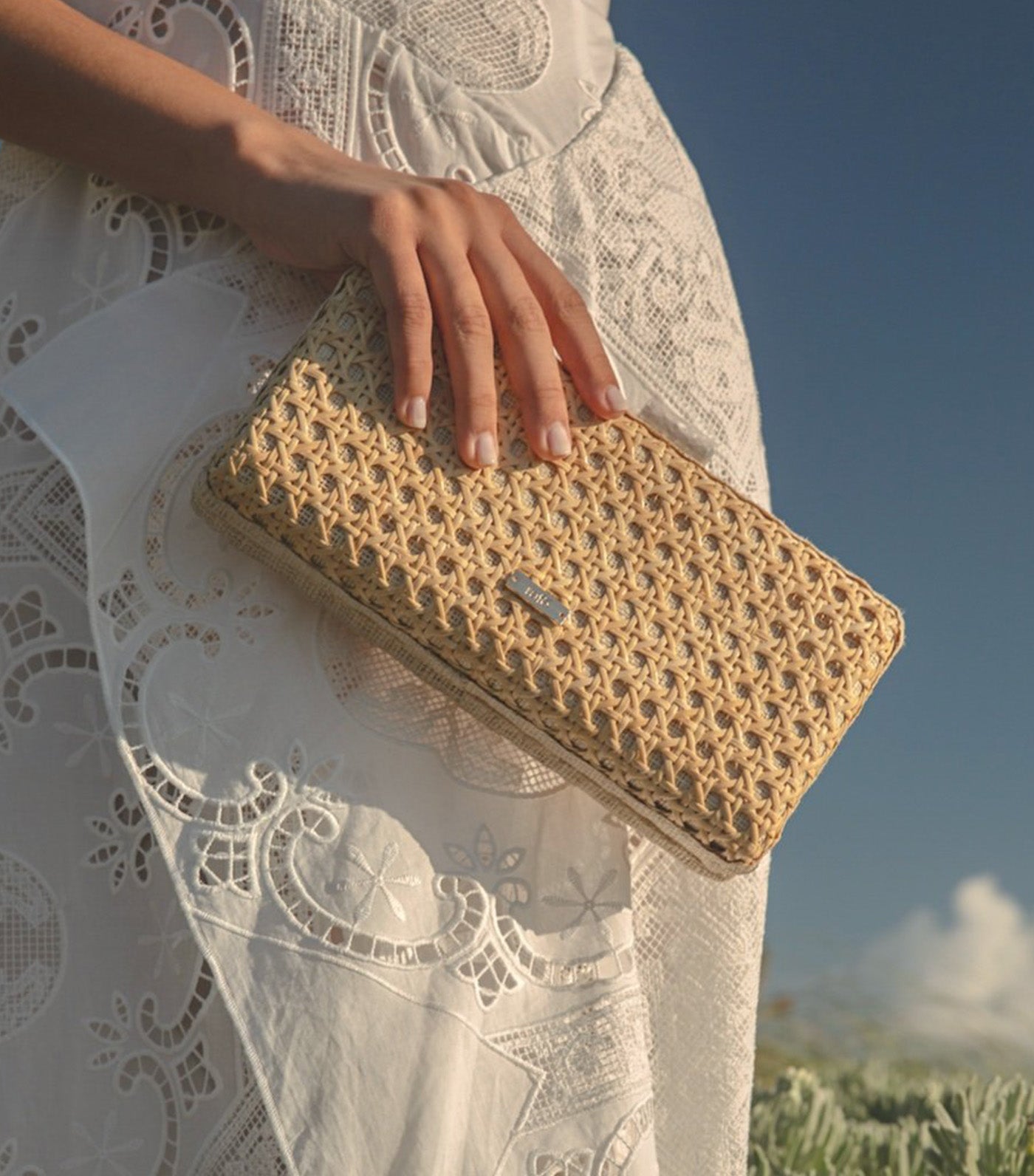 Alessandra Long Clutch Rattan