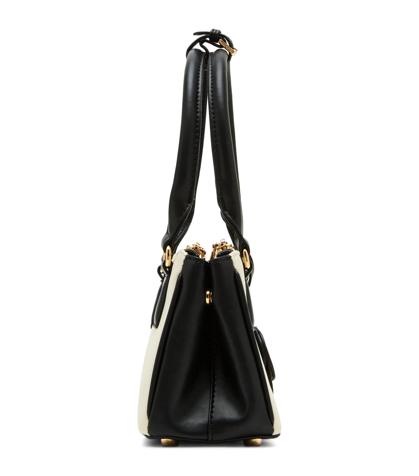 Mini Satchel with Mirror and Detachable Strap Black