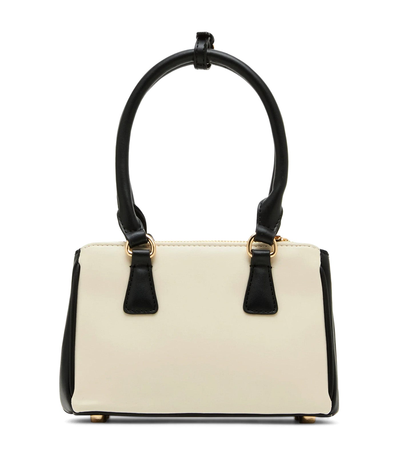 Mini Satchel with Mirror and Detachable Strap Black