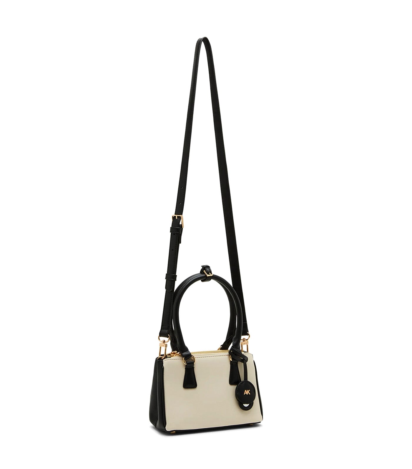 Mini Satchel with Mirror and Detachable Strap Black