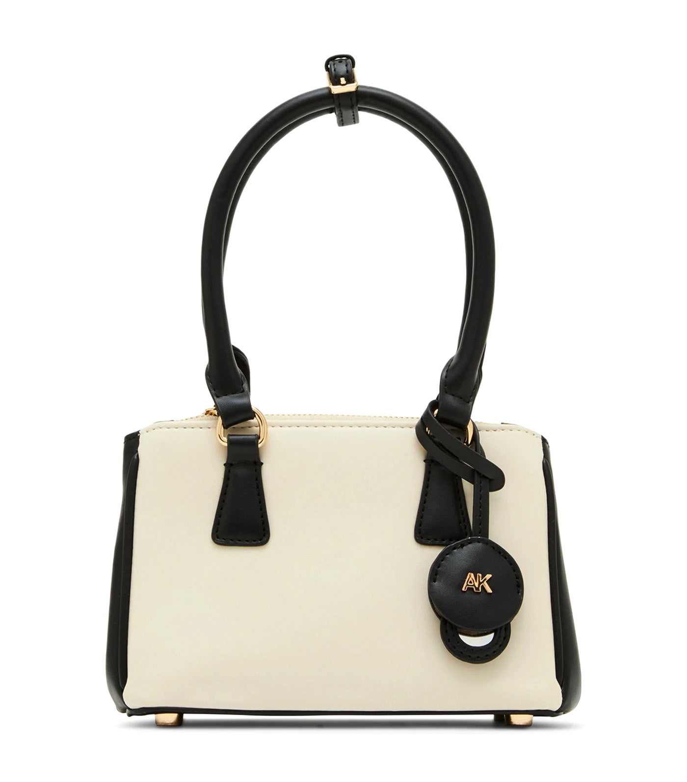 Mini Satchel with Mirror and Detachable Strap Black