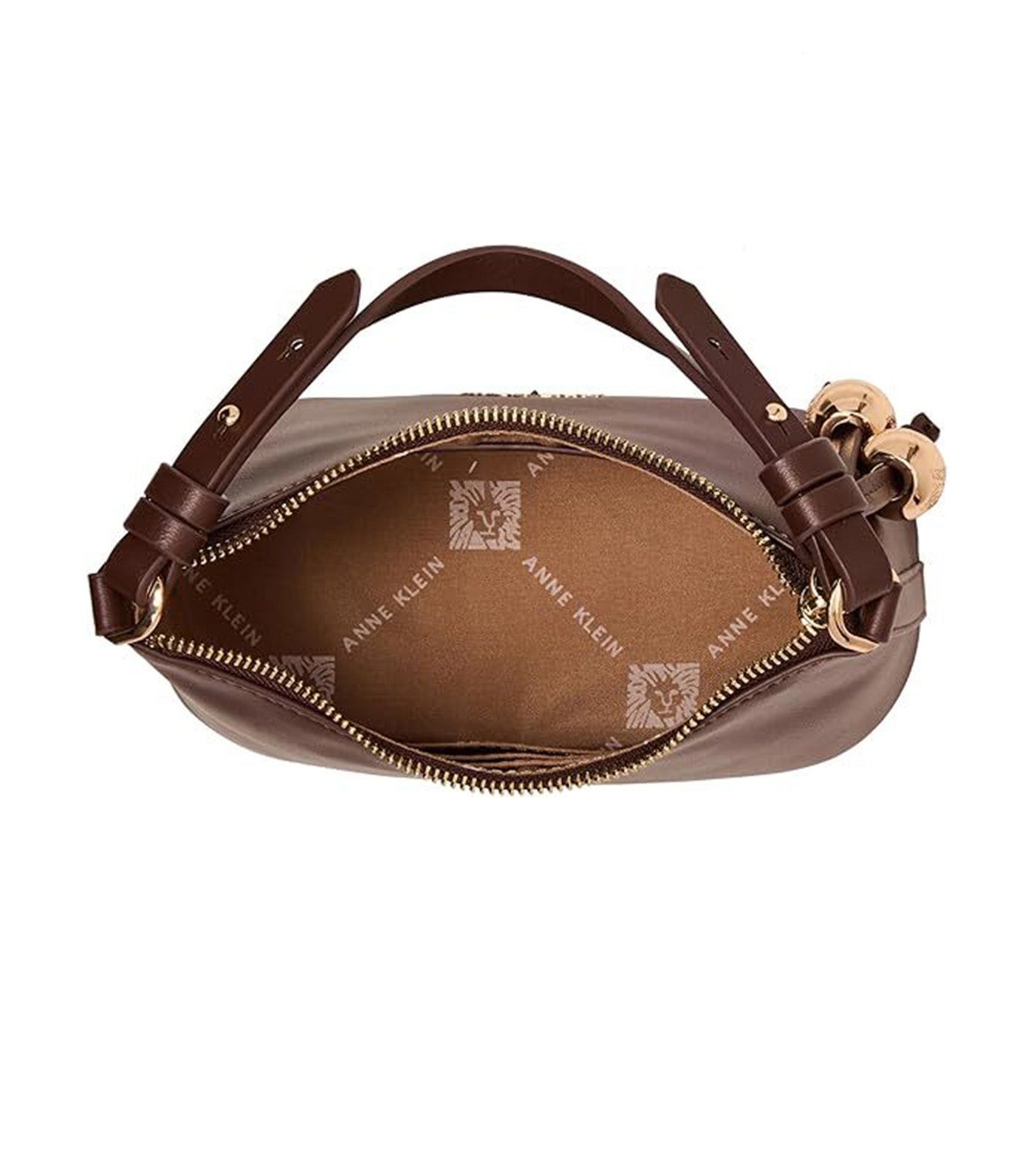 Anne Klein Double Handle Floral Bonded Tote Dark Brown