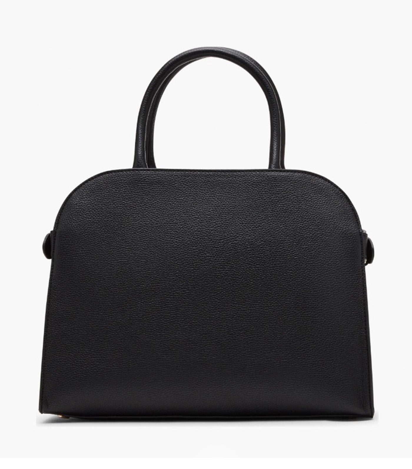 Medium Curved Satchel with Convertible Strap Black
