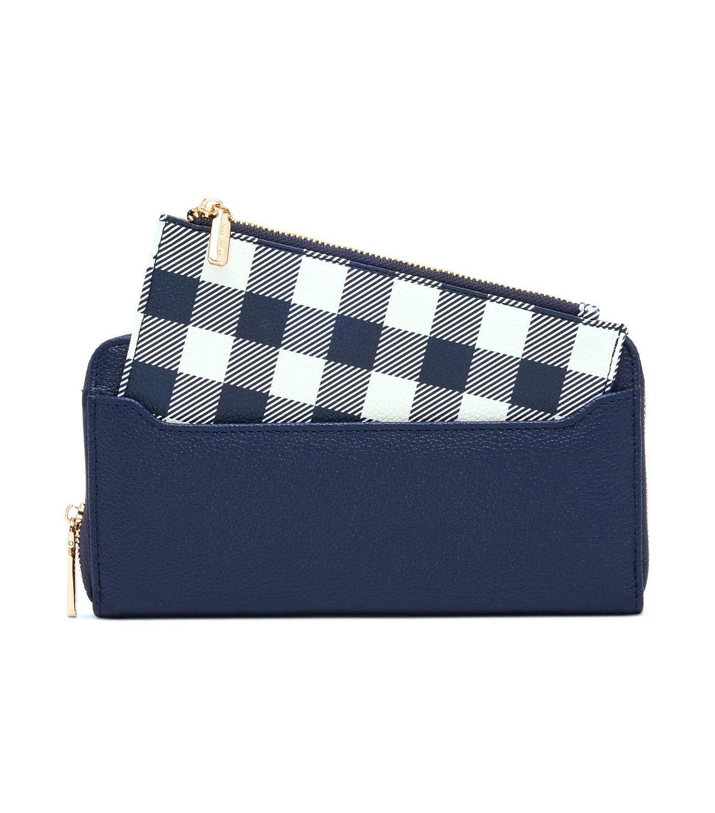 Zip Around with Printed Insert Navy