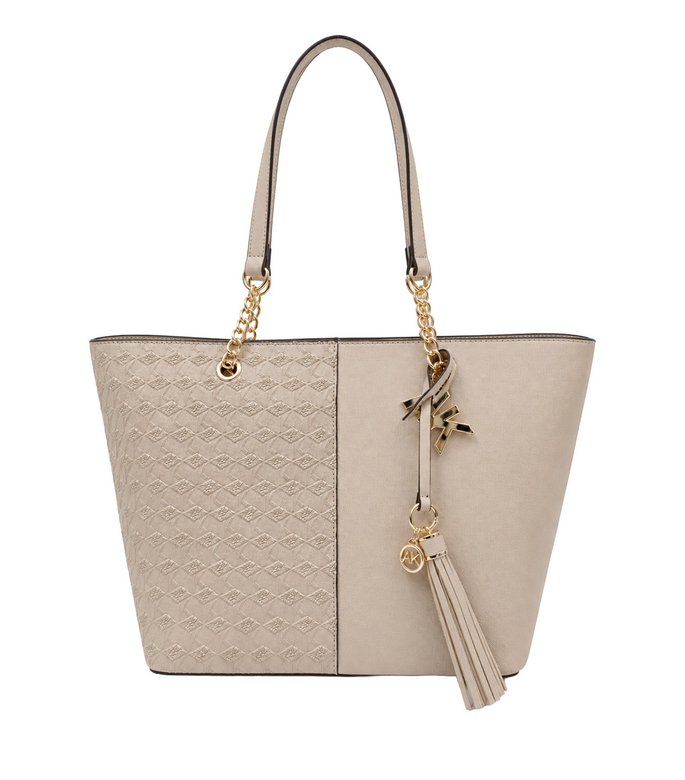 Embossed Chain Tote Beige
