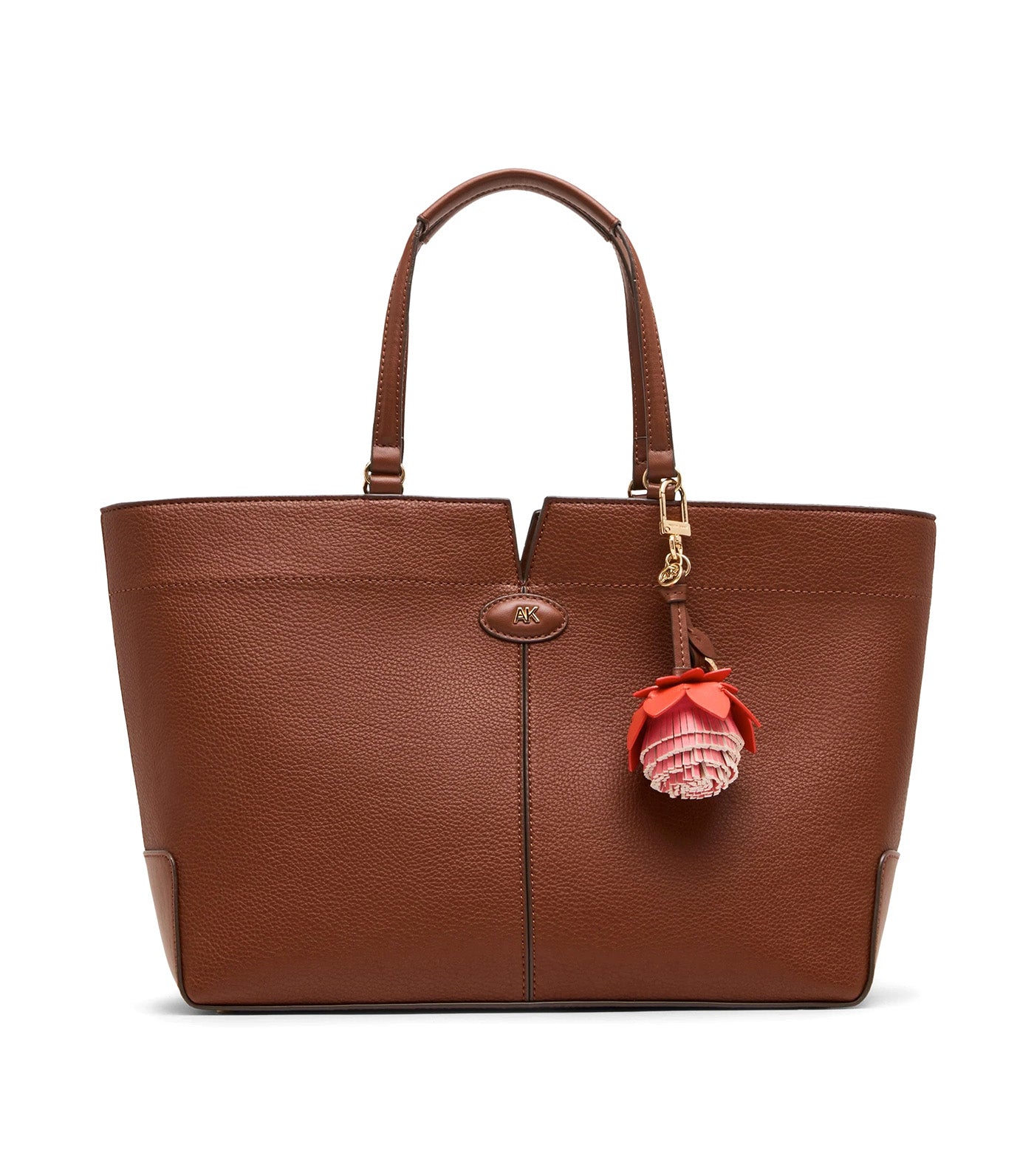 Large East West Tote Bag with Floral Bag Charm