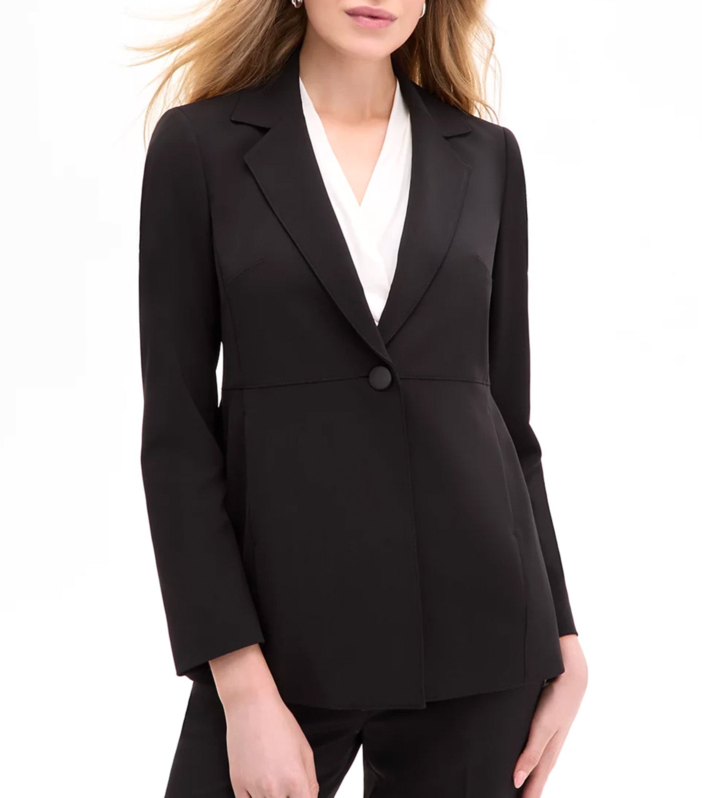 Women's Notch-Collar One-Button Jacket Black