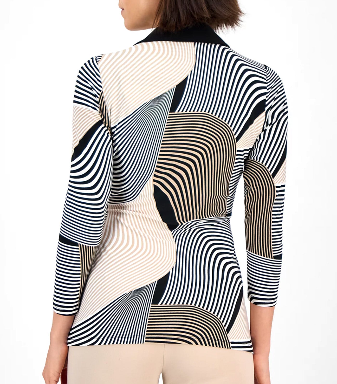 Women's Geo-Print 3/4-Sleeve Wrap Top Multi