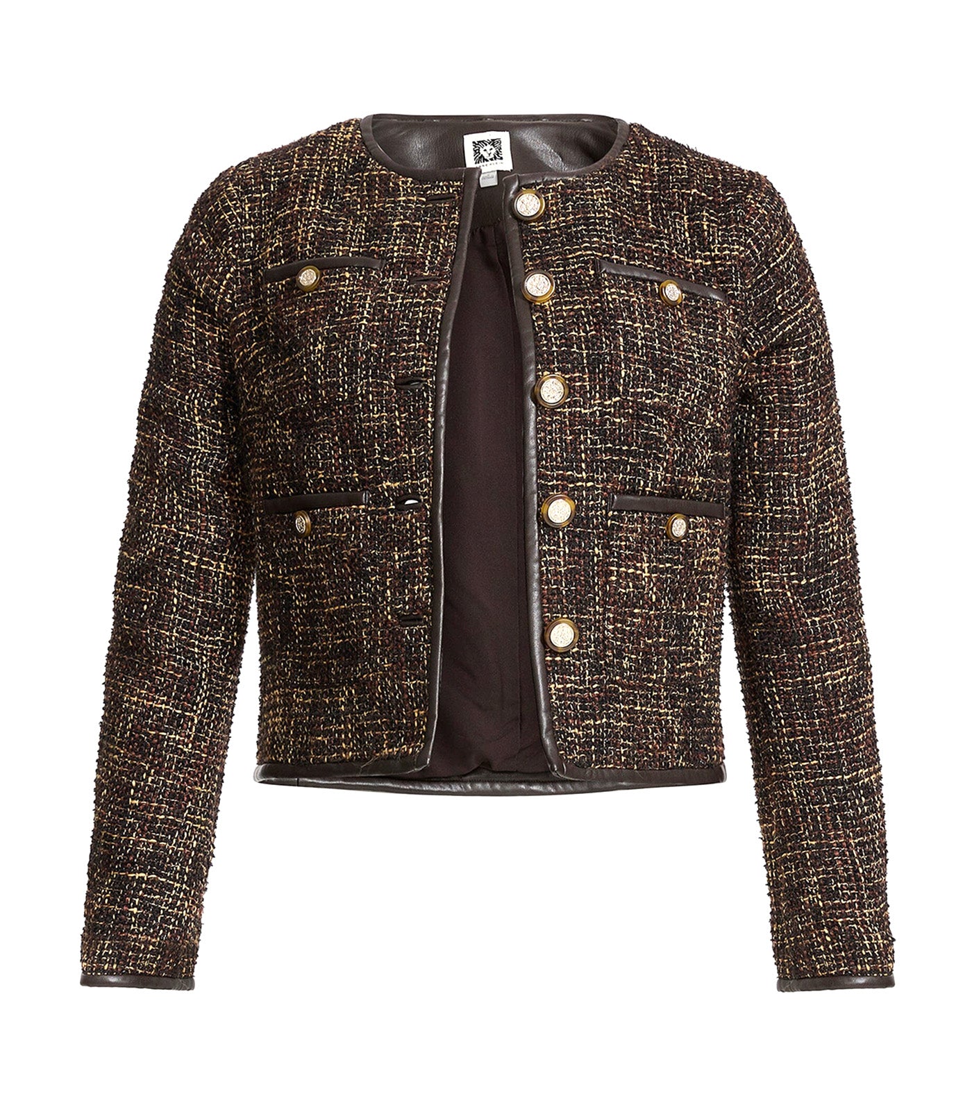 Framed Button Jacket Black Multi