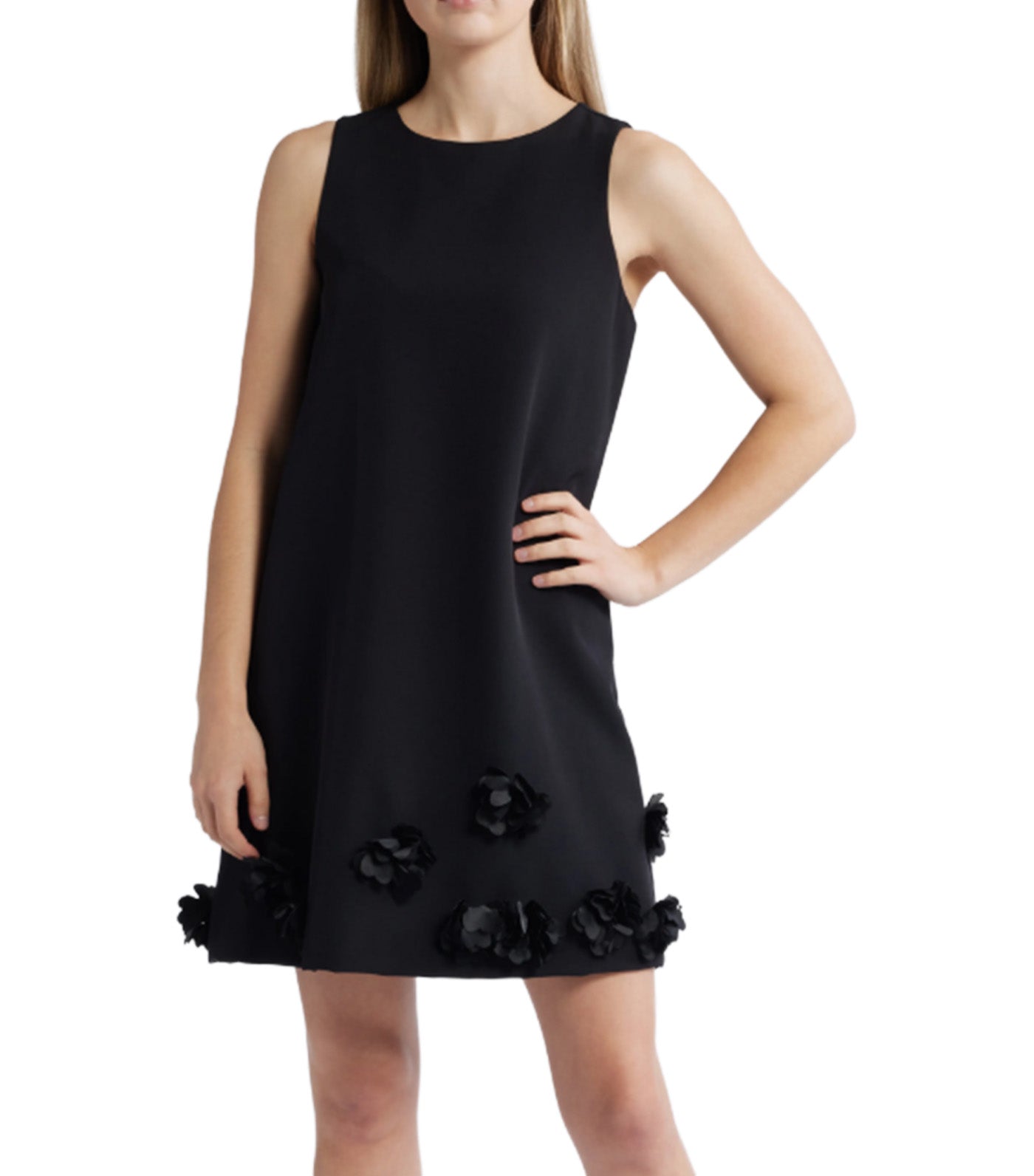 Bi-Stretch Crepe Sleeveless Sheath Dress Black