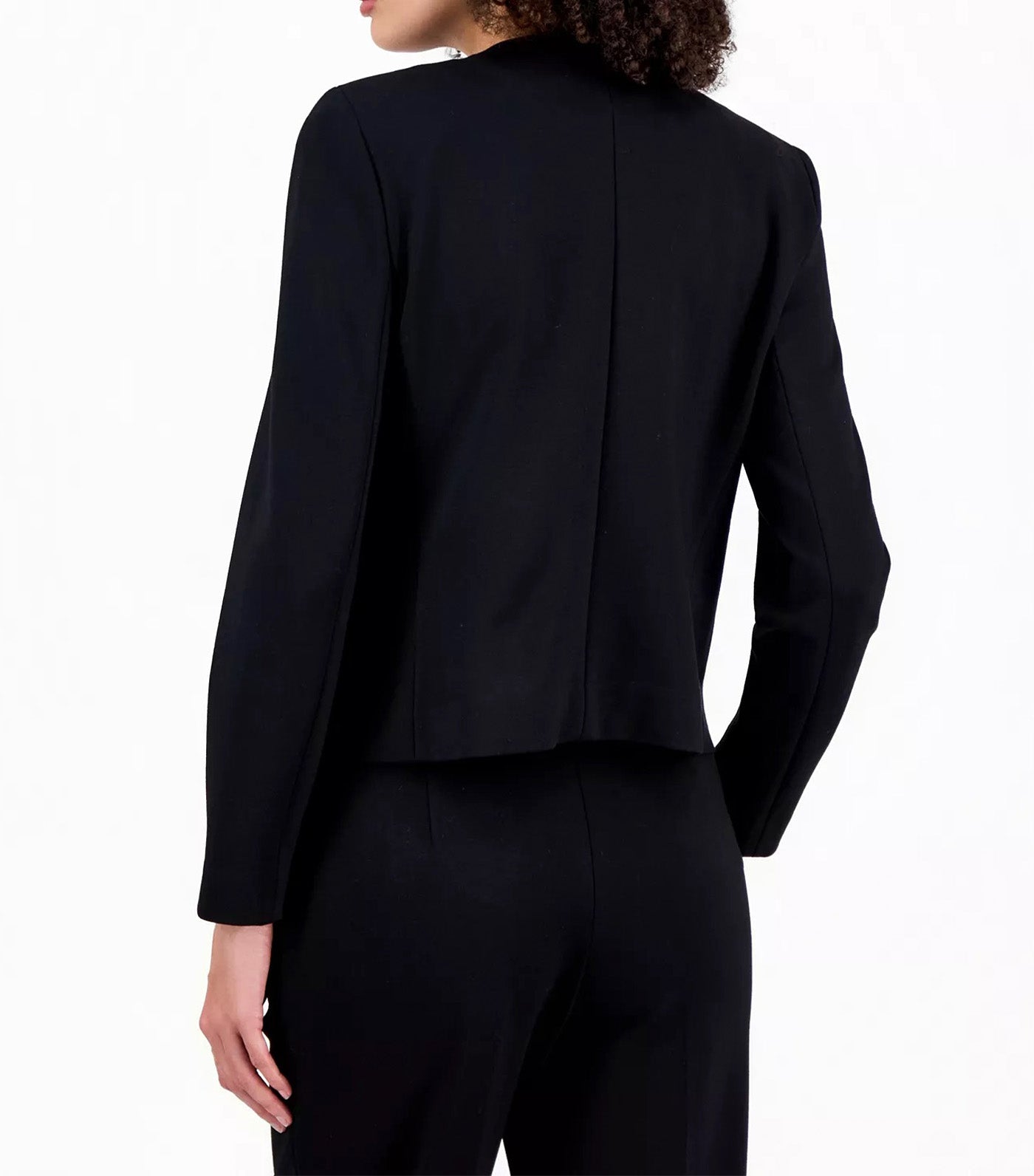Anne Klein Women's Crewneck Button-Front Blazer Black