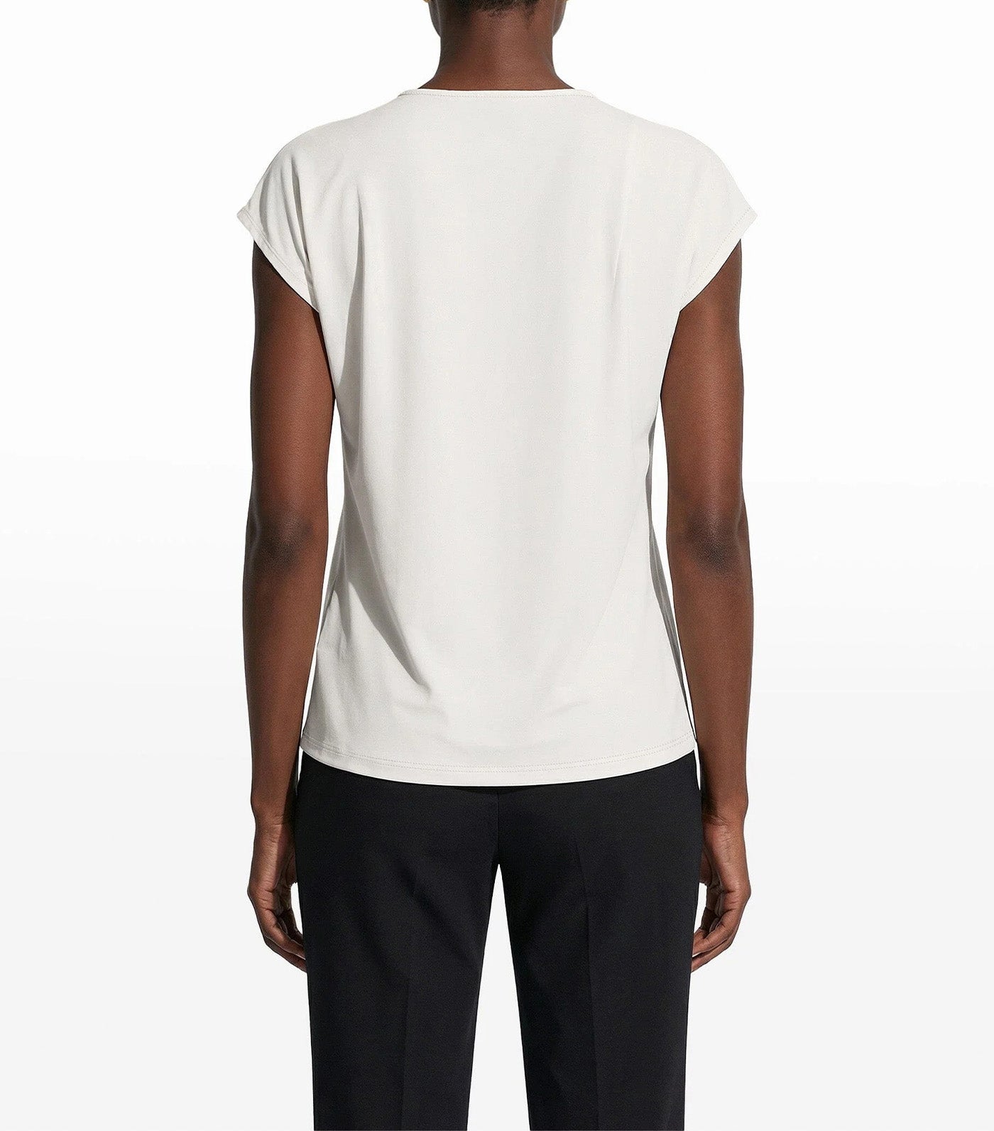 Pleated Front Top White