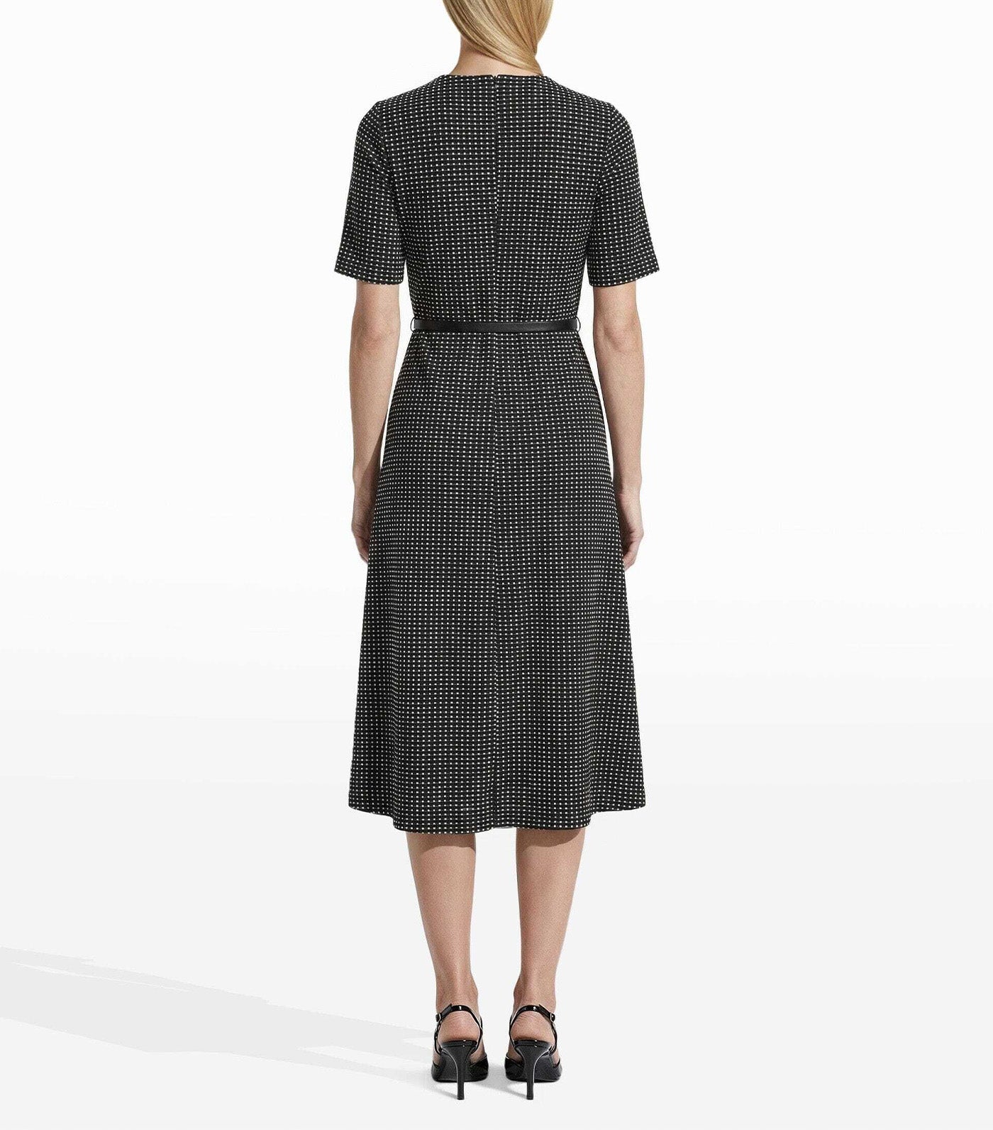 Crew Neck Midi Dress Black Multi