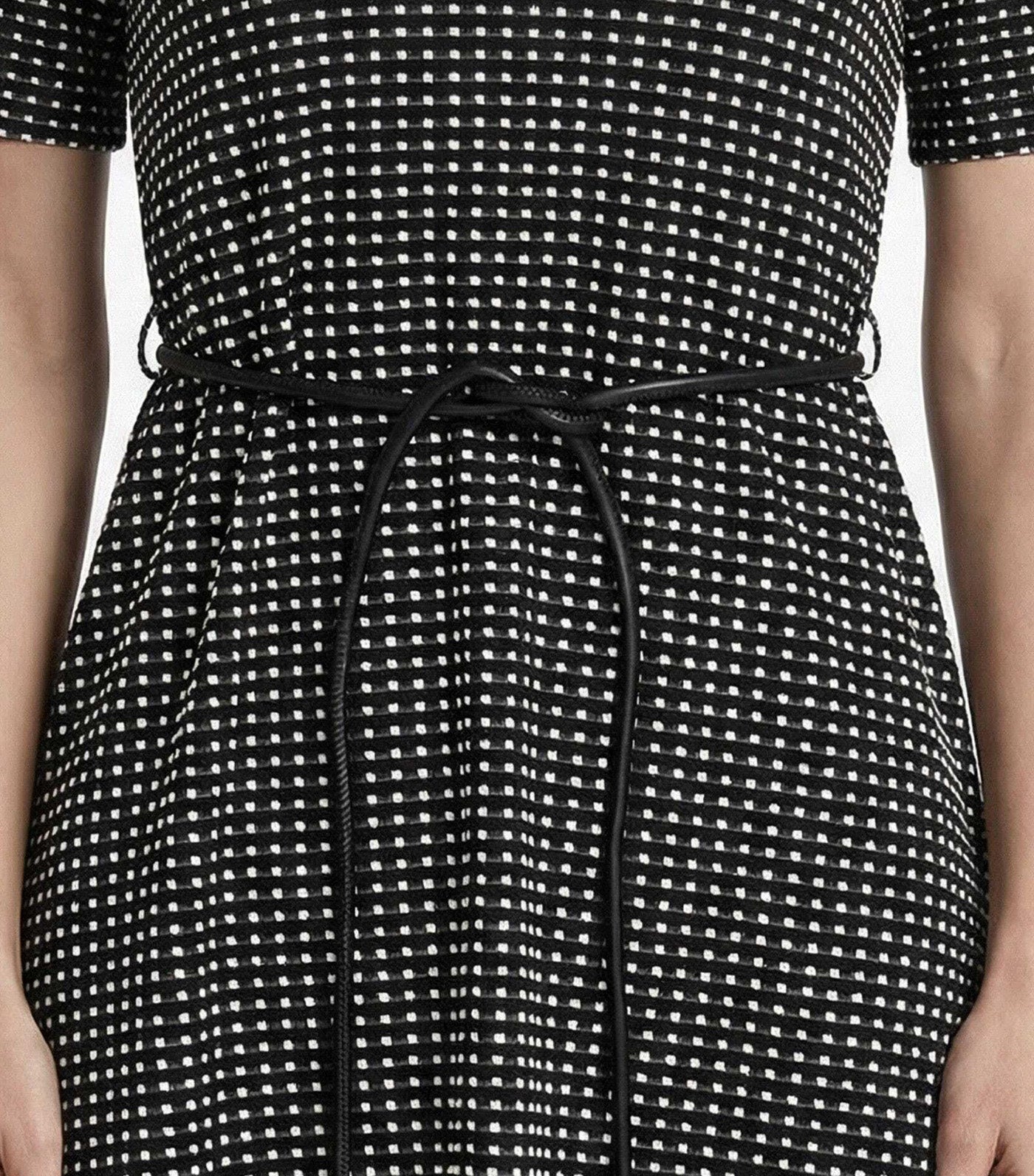 Crew Neck Midi Dress Black Multi