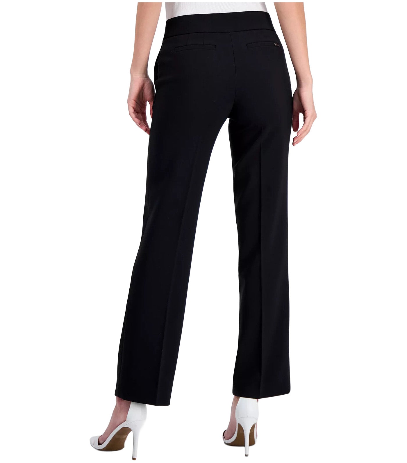 Pull-On Hollywood Waist Straight Ankle Pant Black