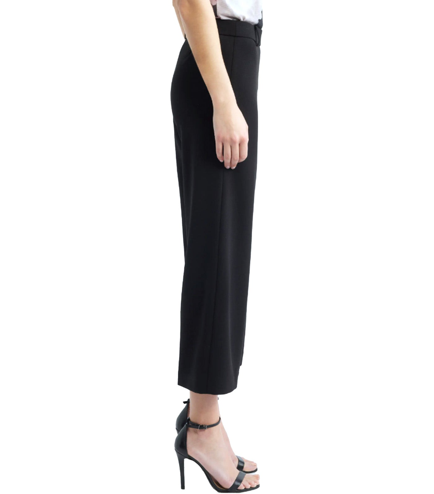 Wide Leg Crop Pants Black