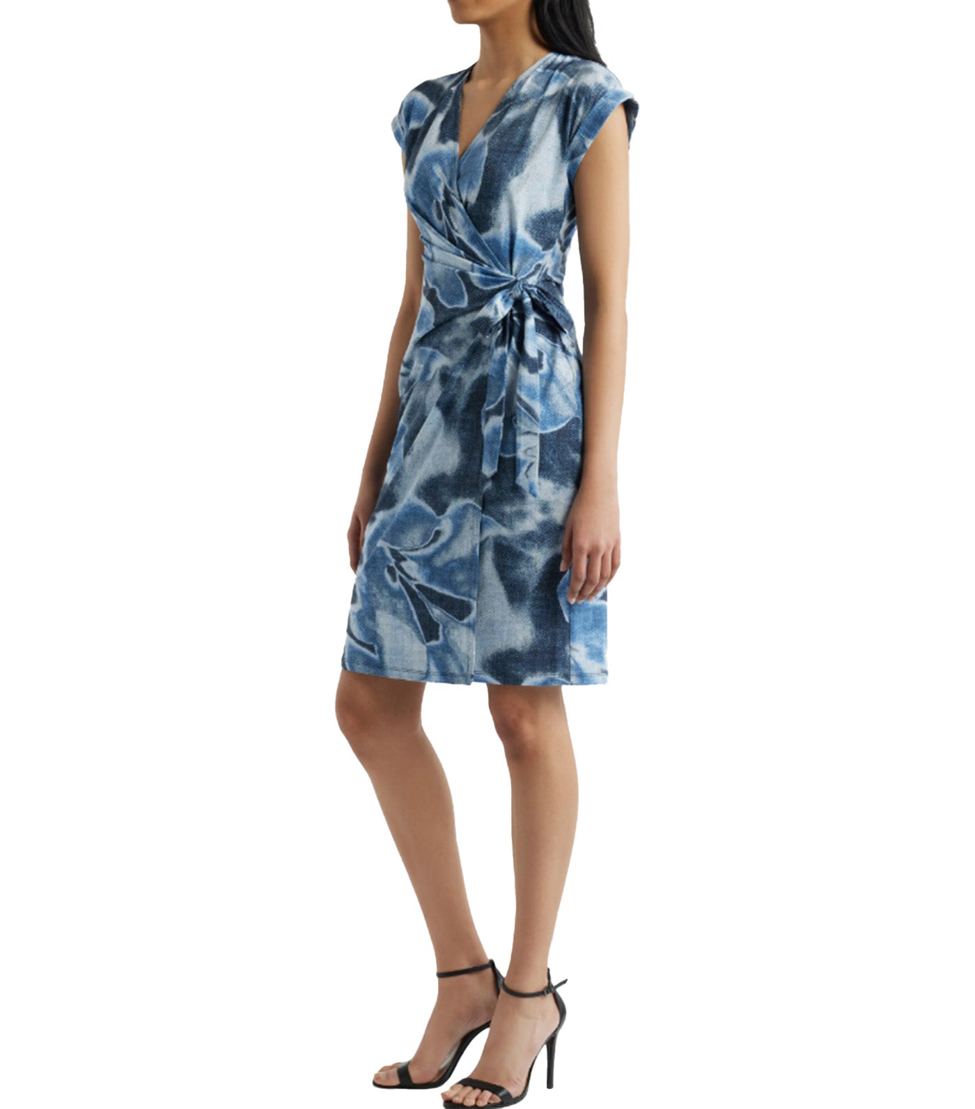 Floral Wrap Dress Blue Multi
