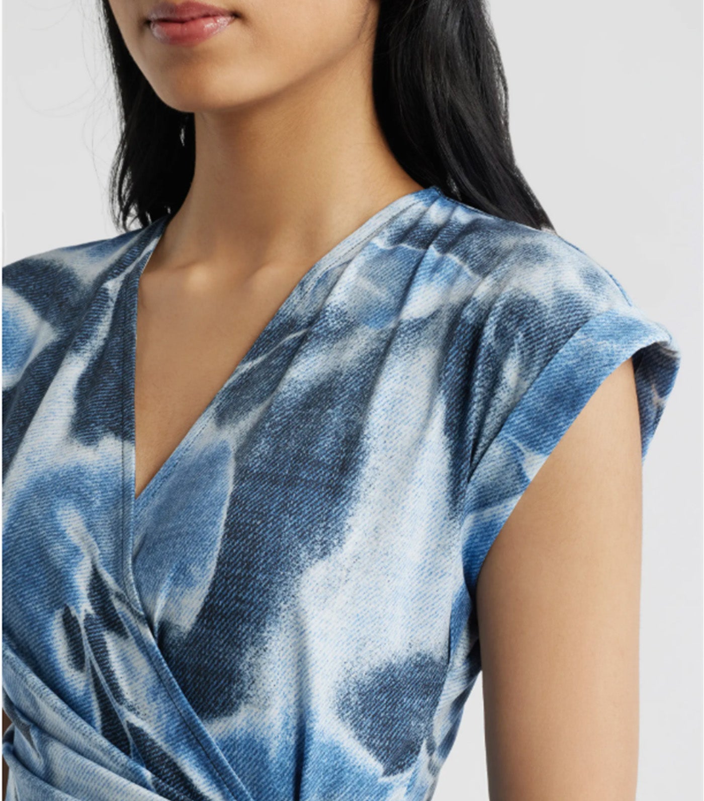 Floral Wrap Dress Blue Multi