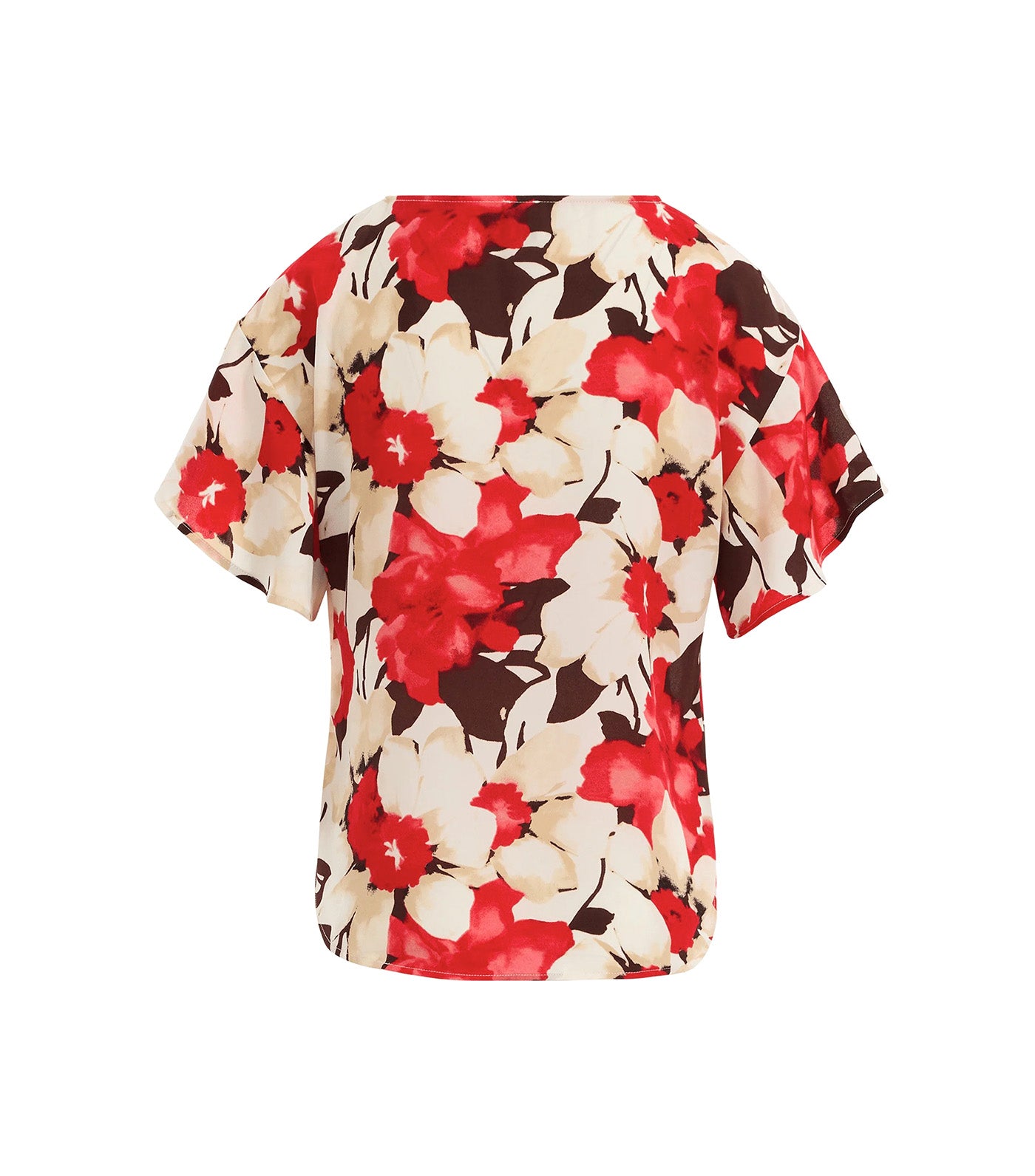 Flutter Sleeve Bateau Neck Blouse