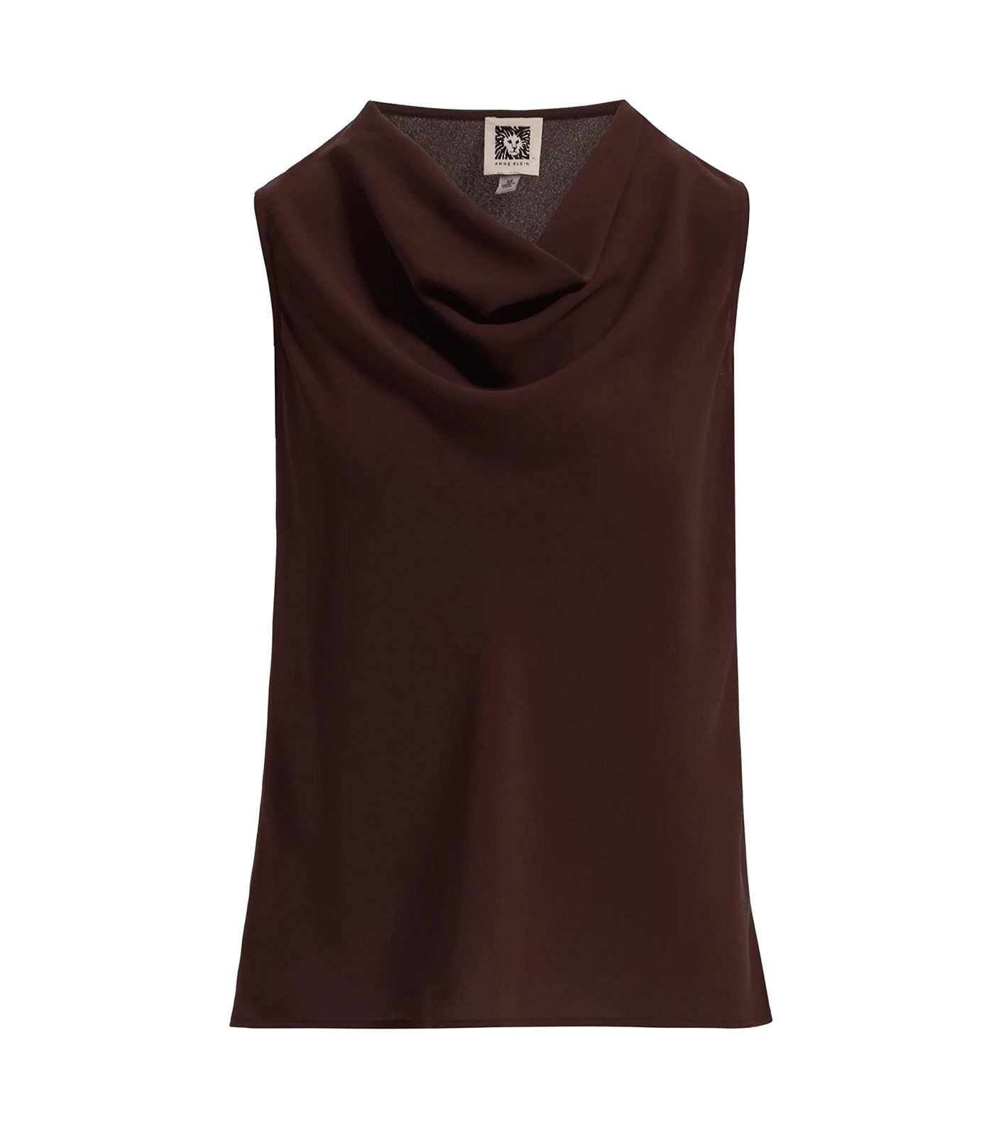 Sleeveless Cowl Neck Blouse Dark Brown