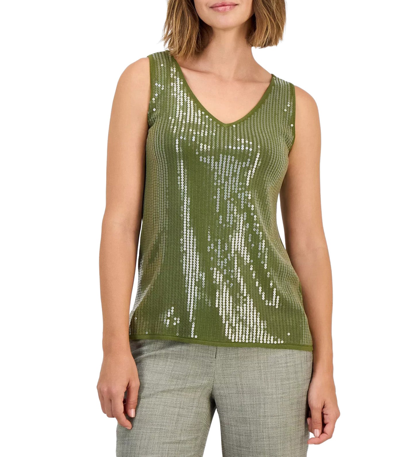 Women's Sequin Tank Top Green