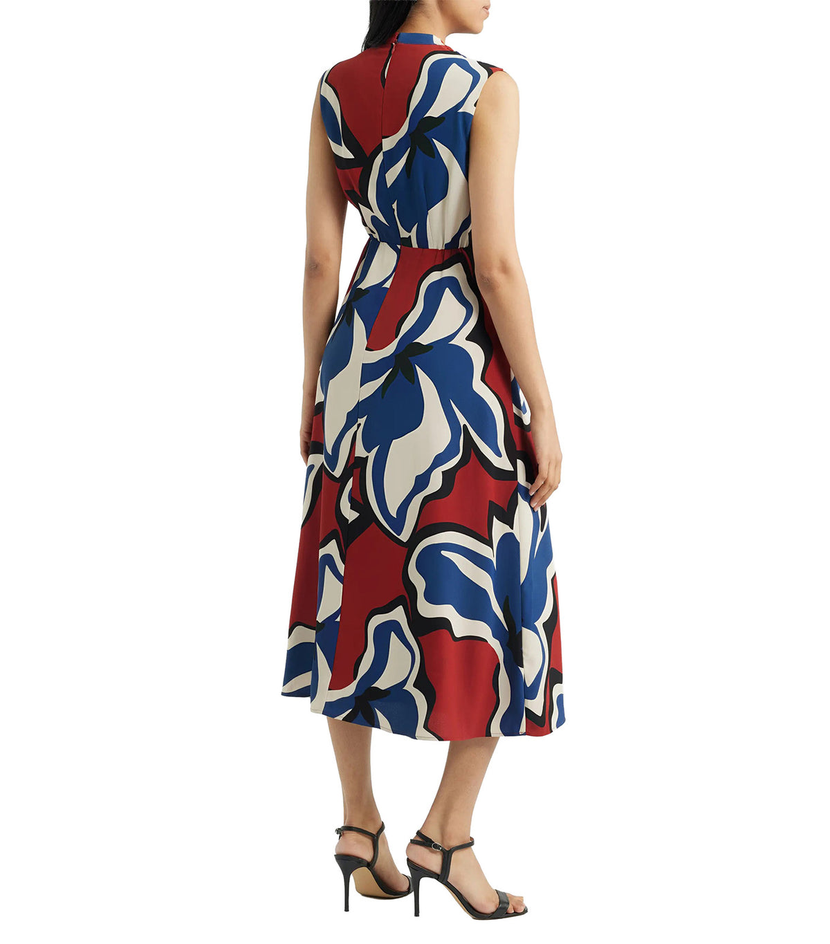 Surplice Wrap Midi Dress Rust Multi