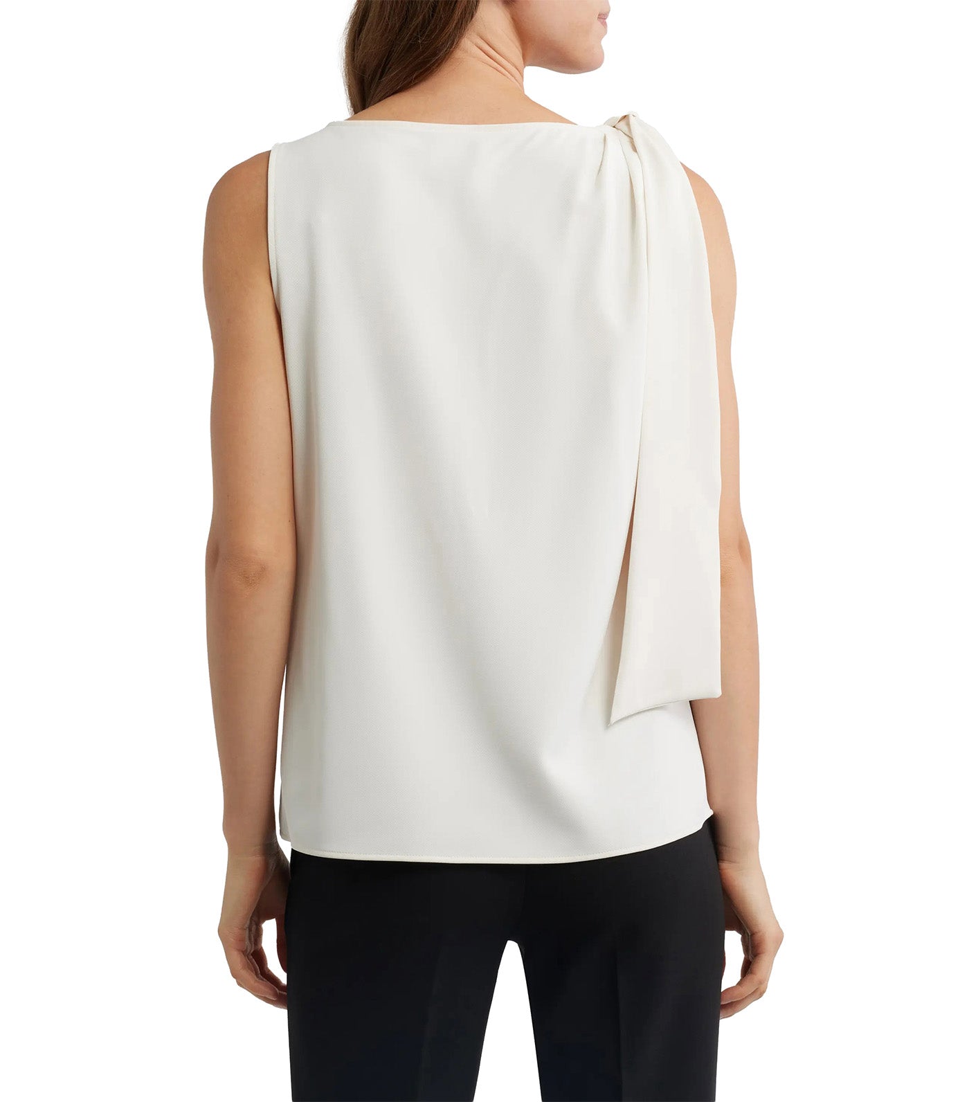 Tie Shoulder Sleeveless Top White