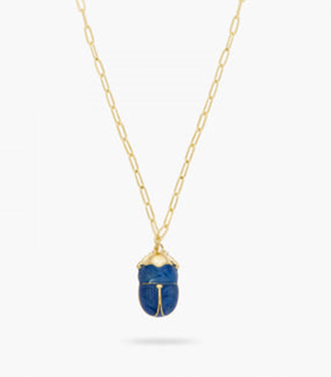 Blue scarab clearance necklace