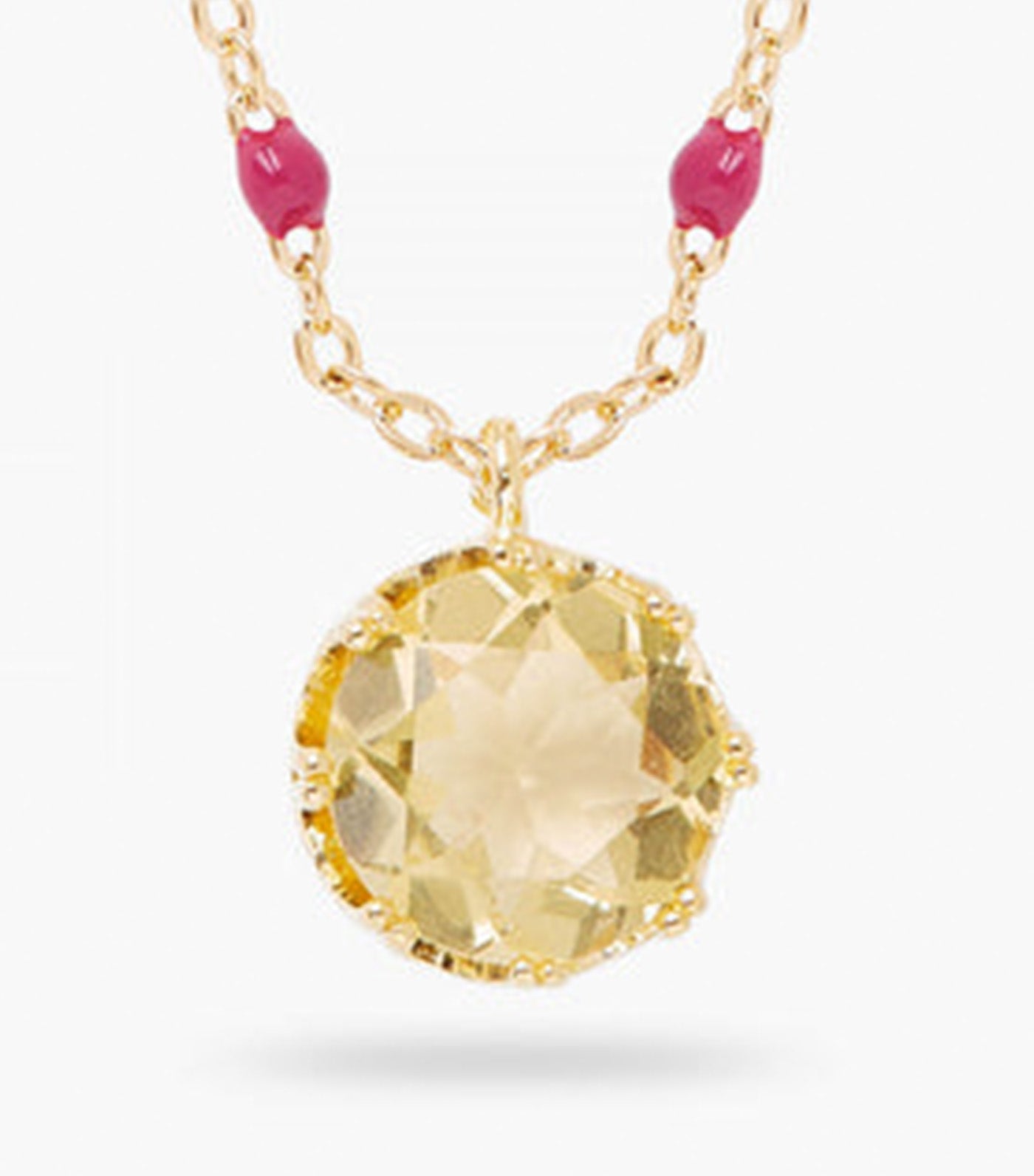 Yellow Round Stone Necklace