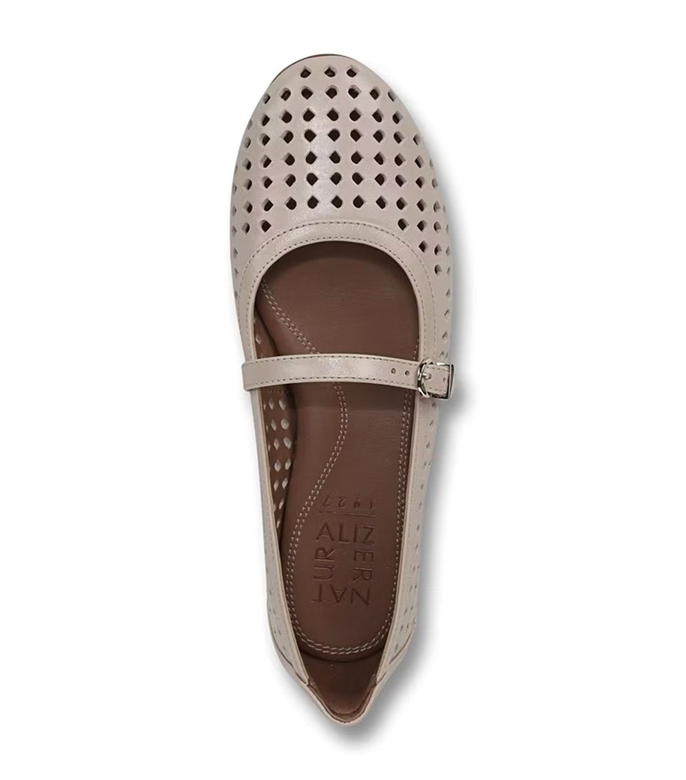 Naturalizer Aria-Perf Mary Jane Flat Ivory Beige