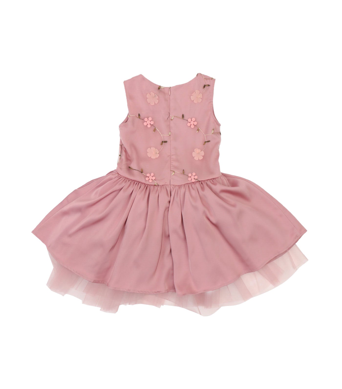 Aurora Embroidered Tulle Dress Pink