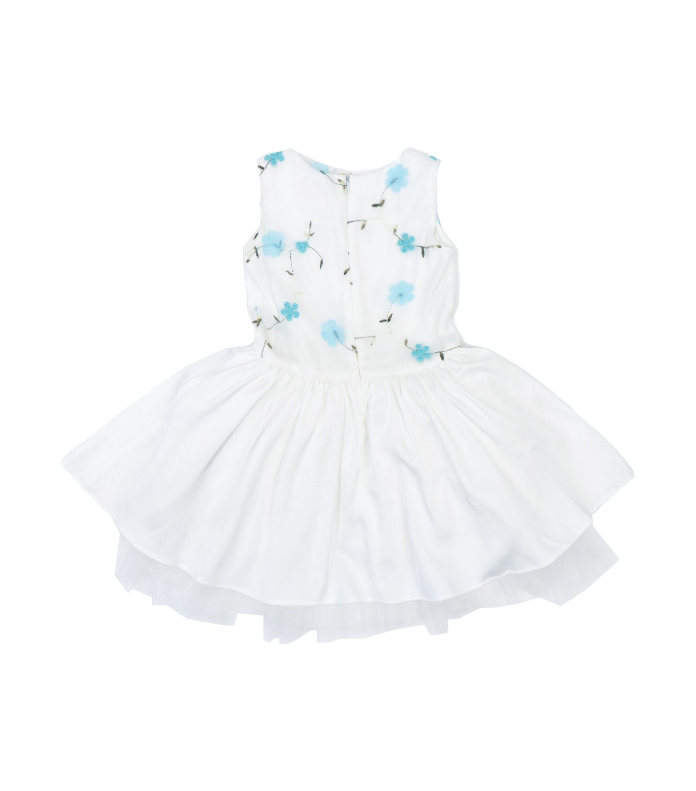 Aurora Embroidered Tulle Dress White