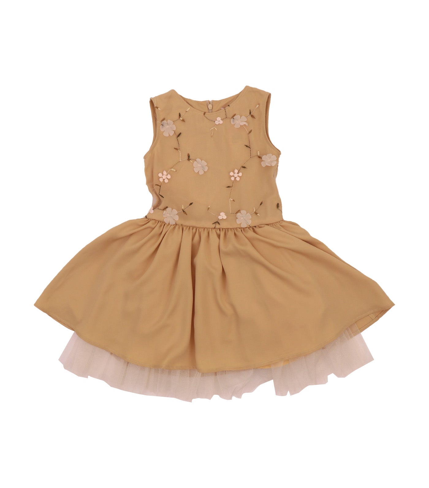 Aurora Embroidered Tulle Dress Yellow