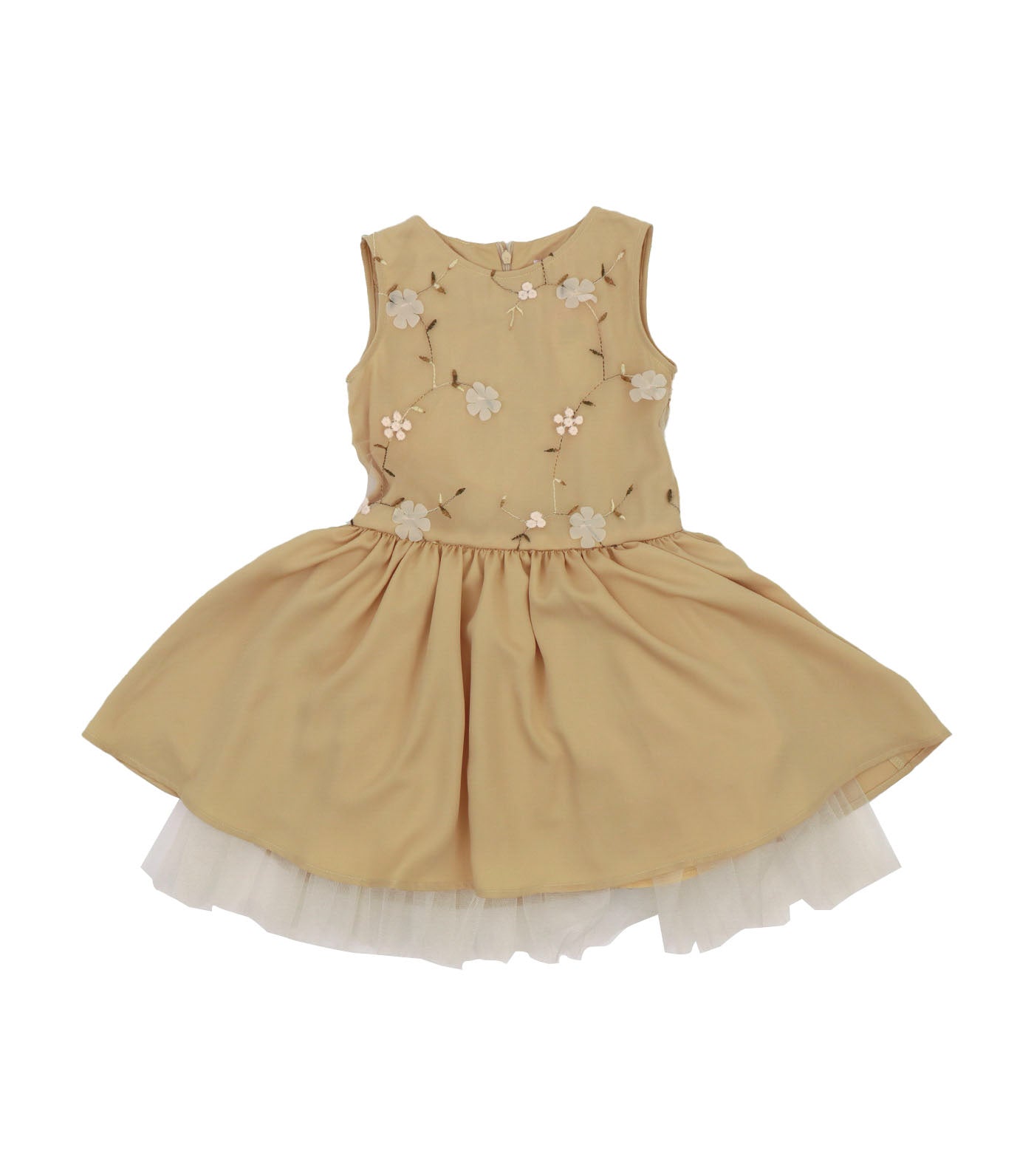 Aurora Embroidered Tulle Dress Yellow