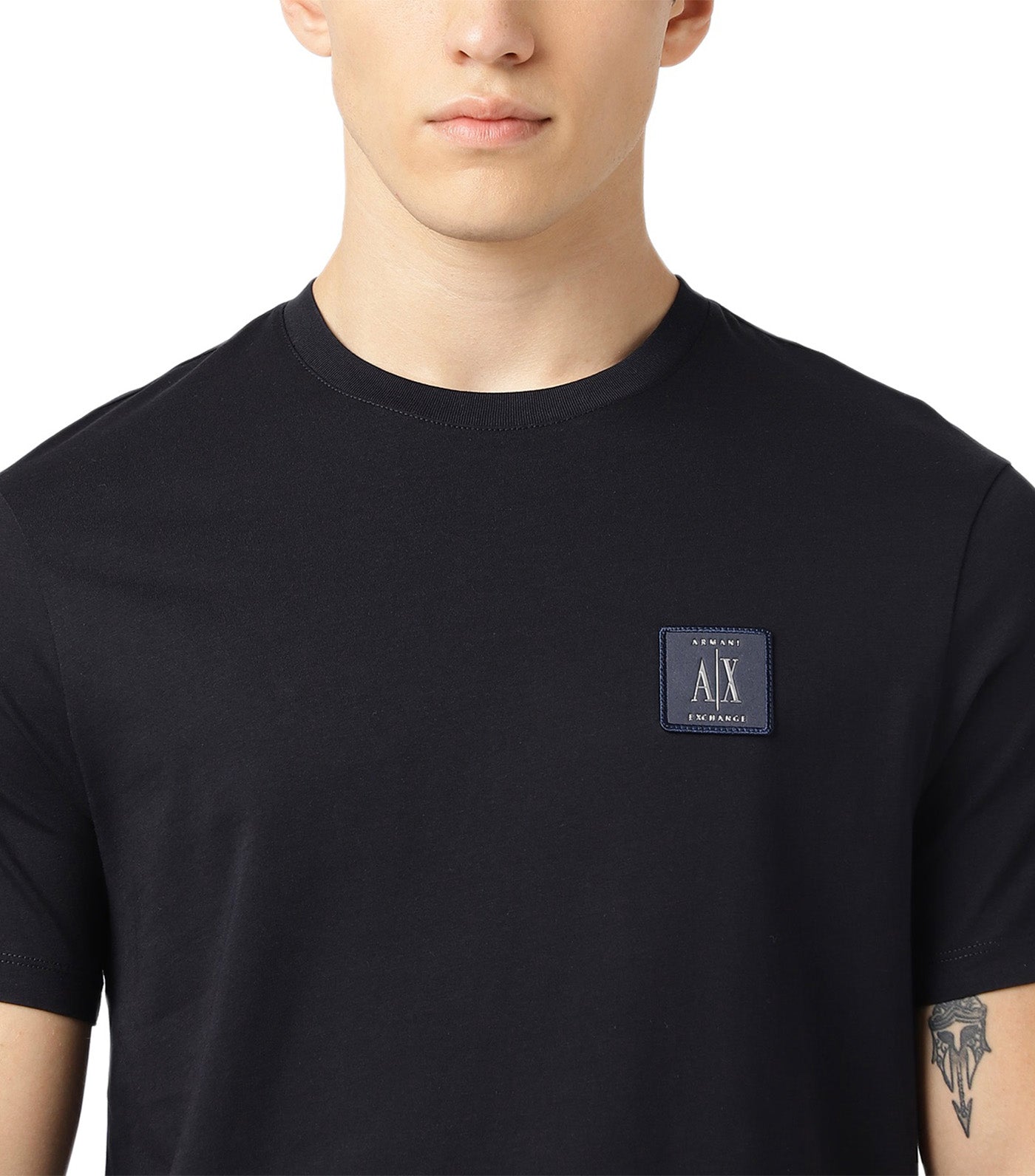 Crewneck Tee with Monogram Navy