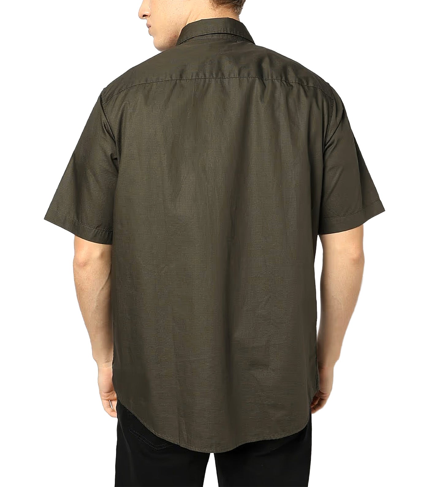 Loose Fit Ripstop Cotton Shirt Black Ink