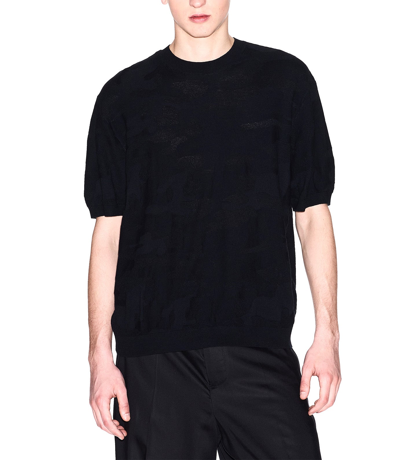 Camouflage Cotton Sweater Black