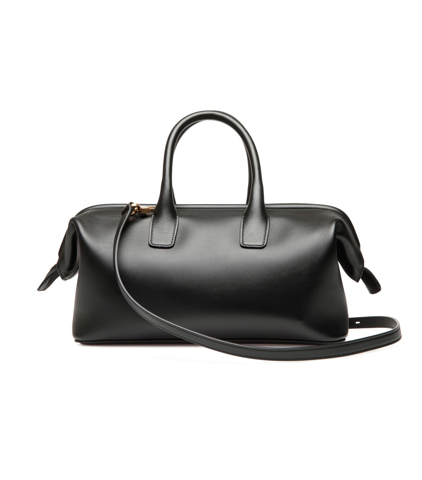 Belle Small Top Handle Bag Black Leather
