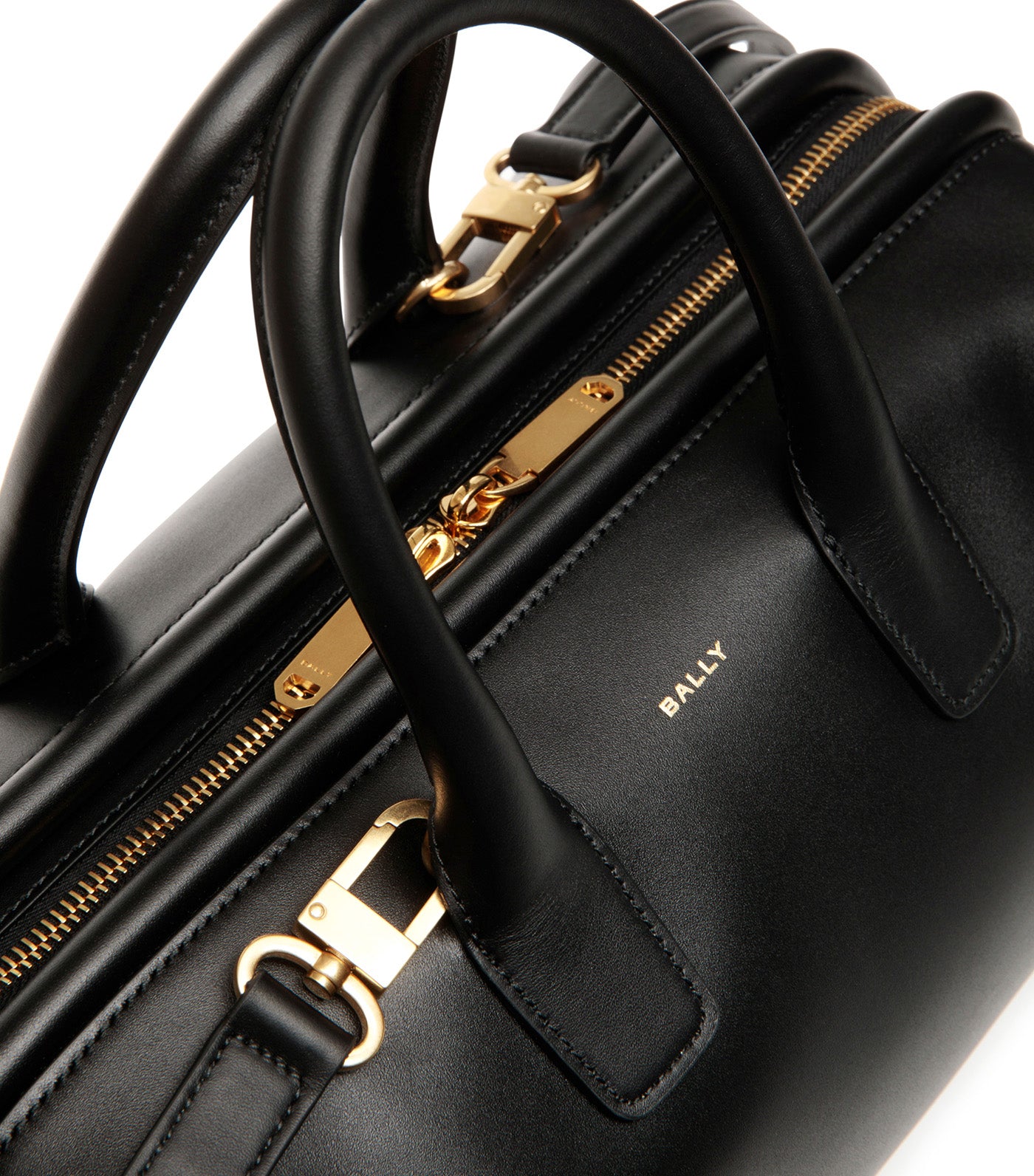 Belle Small Top Handle Bag Black Leather