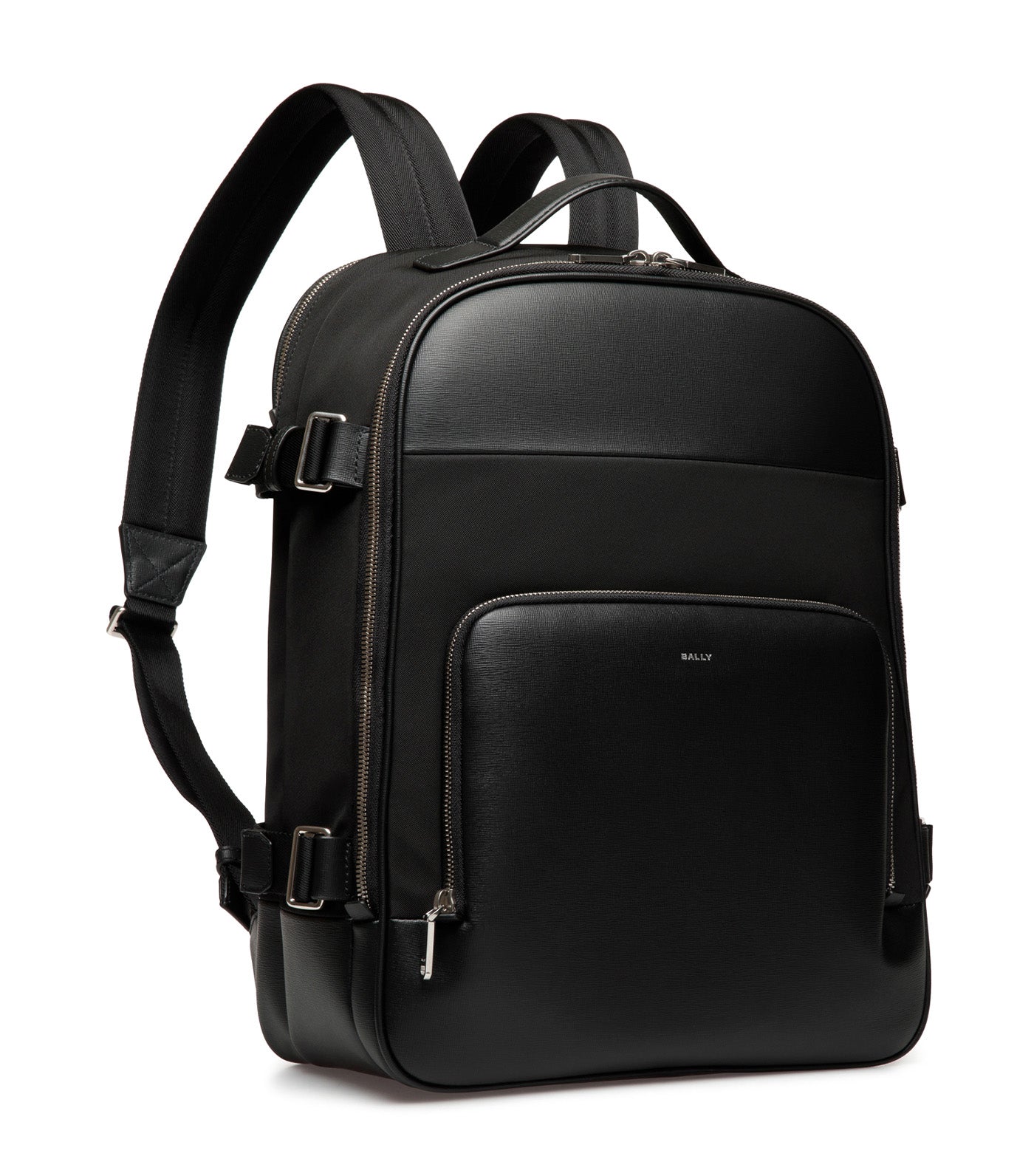 Vogel Backpack in Nylon and Recycled Leather Black