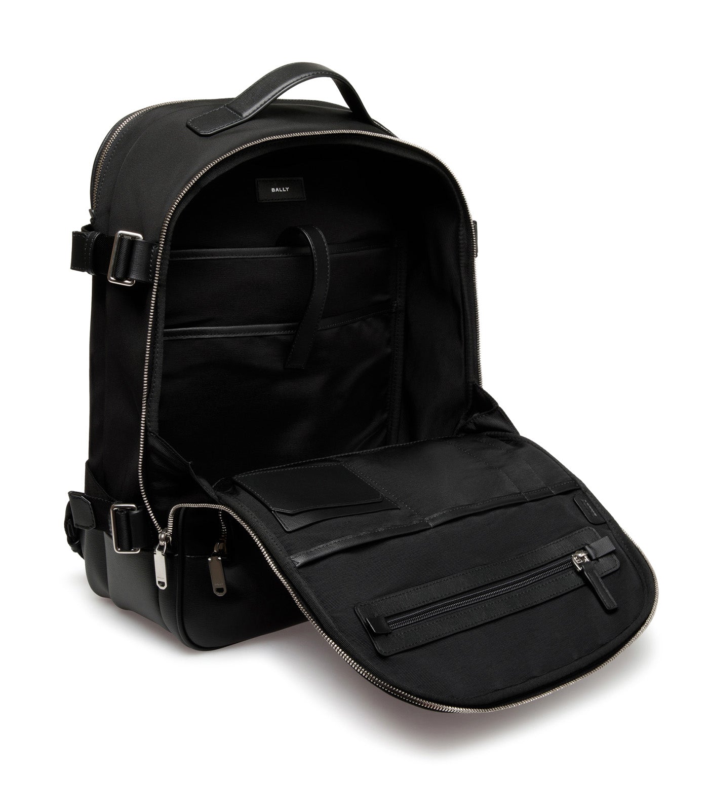 Vogel Backpack in Nylon and Recycled Leather Black
