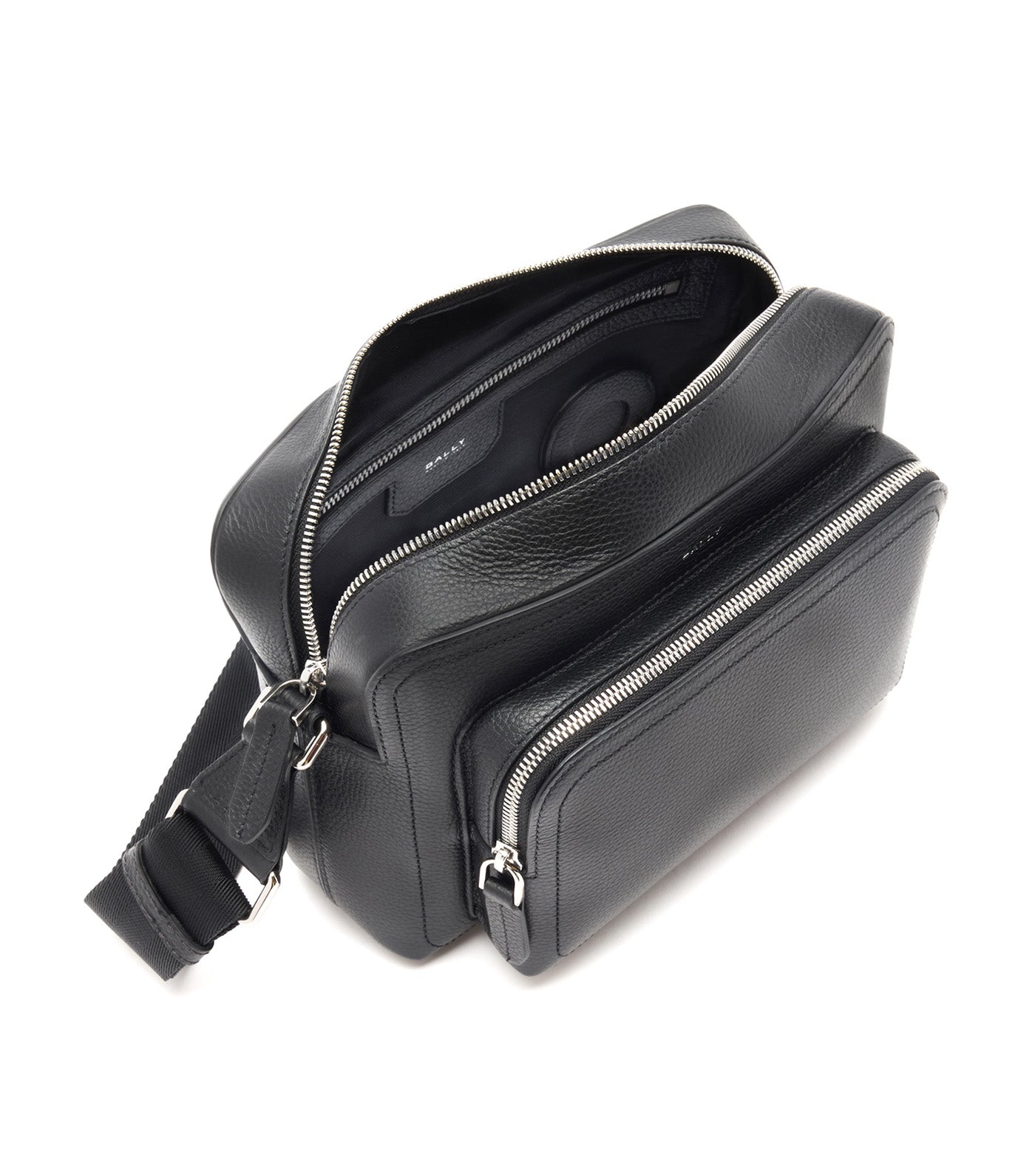 Capitol Crossbody Bag in Grained Leather Black