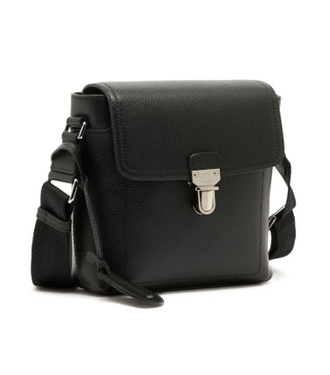 Capitol Crossbody Bag in Grained Leather Black