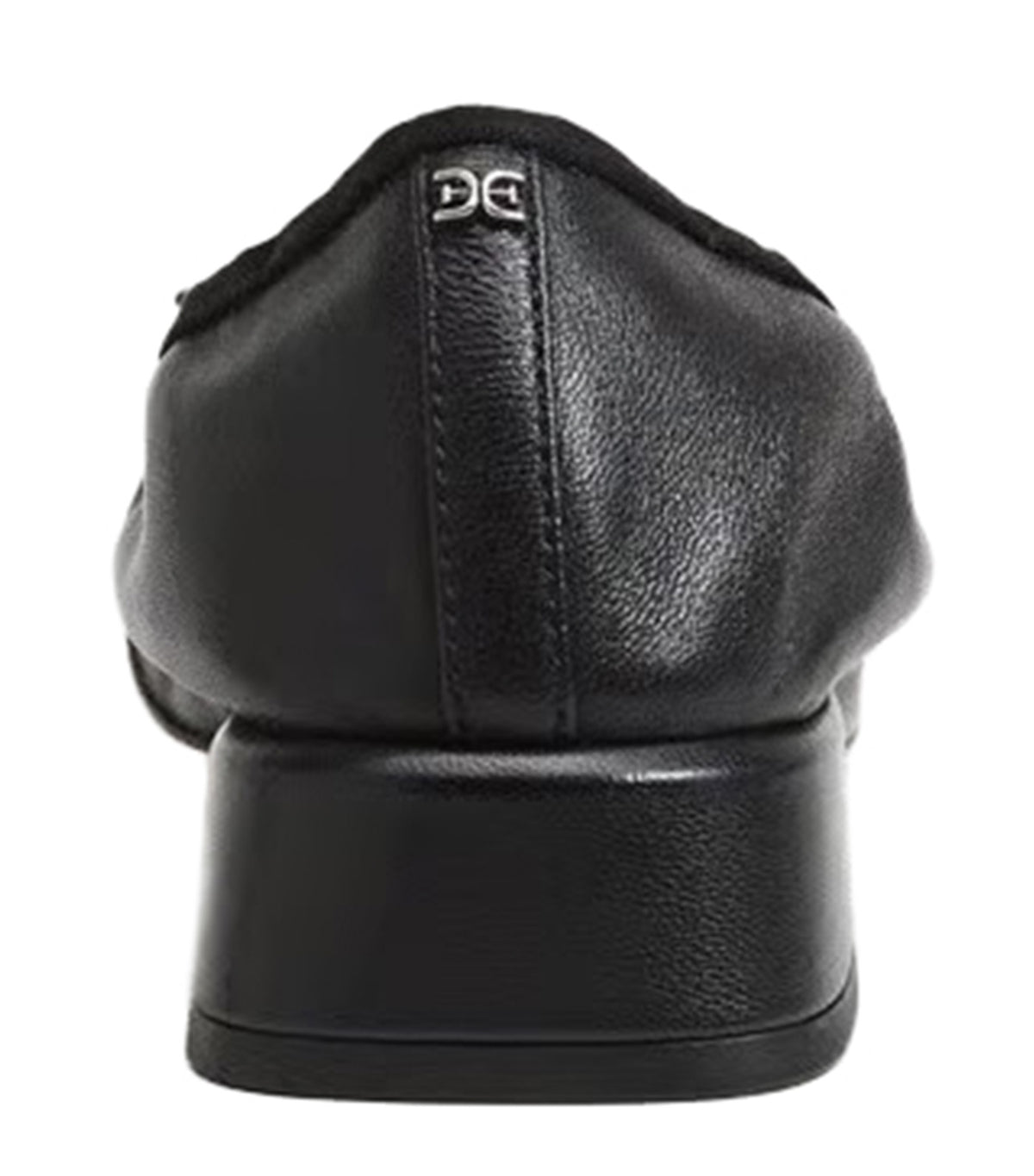 Belle Block Heel Ballet Flat Black Leather