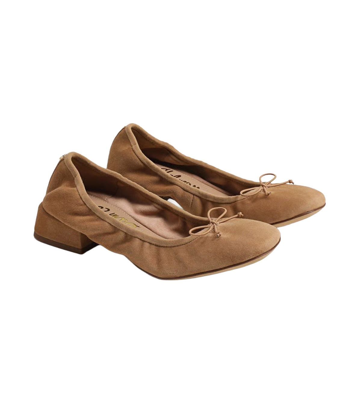 Belle Block Heel Ballet Flat Cyprus Tan Suede