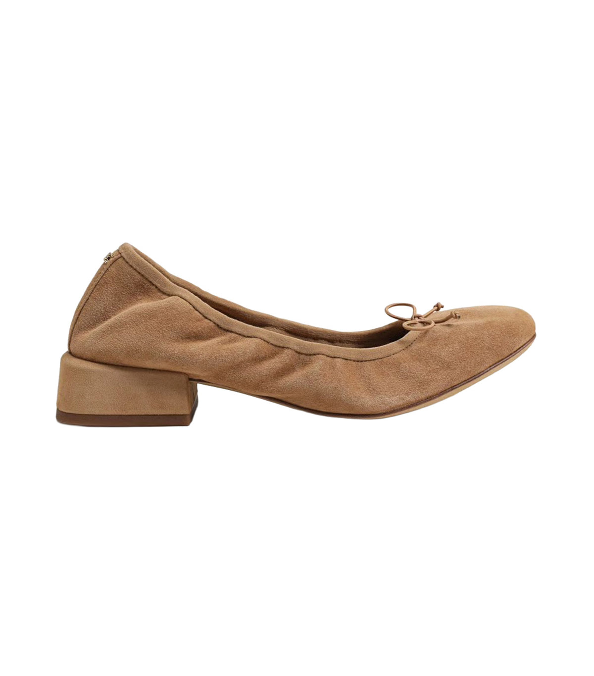 Belle Block Heel Ballet Flat Cyprus Tan Suede